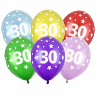Ballons 30. Geburtstag in Orange mit Zahlen Einzeln