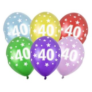 Bunte Ballons 40. Geburtstag mit Zahlen Einzeln