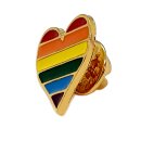 Regenbogen-Herz mit Butterfly Clip 2,1cm Pride Stolz