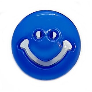 Smiley Kn&ouml;pfe in Blau 15mm Rund