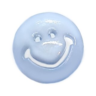 Smiley Kn&ouml;pfe in Pastell-Blau 15mm Rund