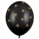 Schwarze Ballons + goldfarbene Sterne