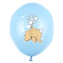 Bunte Ballons New Baby Hellblau mit Baby-Elefant Junge