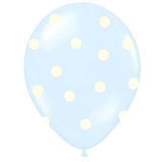 Bunte Ballons Hellblau mit pastellfarbenen Punkten/ Dot