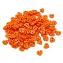 50 Mini-Herz-Kn&ouml;pfe 6mm in Orange Kunststoff