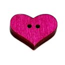 Herz-Kn&ouml;pfe Pink aus Holz 20 x16mm