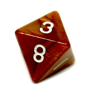 8-Seitige W&uuml;rfel Braun-Perlmutt mit Zahlen 1-8 W8