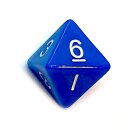 8-Seitige W&uuml;rfel Blau mit Zahlen 1-8 W8