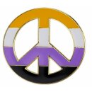 Non-Bin&auml;r-Peace-Anstecker LGBT Pin 33mm