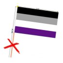 PRIDE-Hand-Flaggen A-Sexuell ohne Stiel  21x14cm