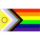 Regenbogen + Trans* + Inter 2022 Hand-Flagge 20*14cm