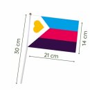 new Poly-Hand-Flagge 21x14cm  mit Kunststoffst&auml;bchen...