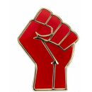 Rote Faust-Pin Faust-Anstecker Solidarit&auml;t, St&auml;rke Widerstand