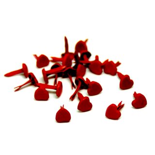 20 Herz-Klemmen in Rot 5 x 6mm f&uuml;r Brief und Geschenke