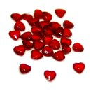 Herz-Steinchen Konfetti in Rot-Transparent 6 x 6mm