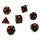 7er W&uuml;rfelset 4-20 Seitig 2-Farbig Bordeauxrot-Schwarz mit gold Ziffern