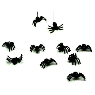 20/50100x Plastik Schwarz Spinnen Trick Spielzeug Halloween Geisterhaus Stütze V