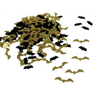 Fledermaus / Bats Halloween Konfetti Schwarz-Gold 15g